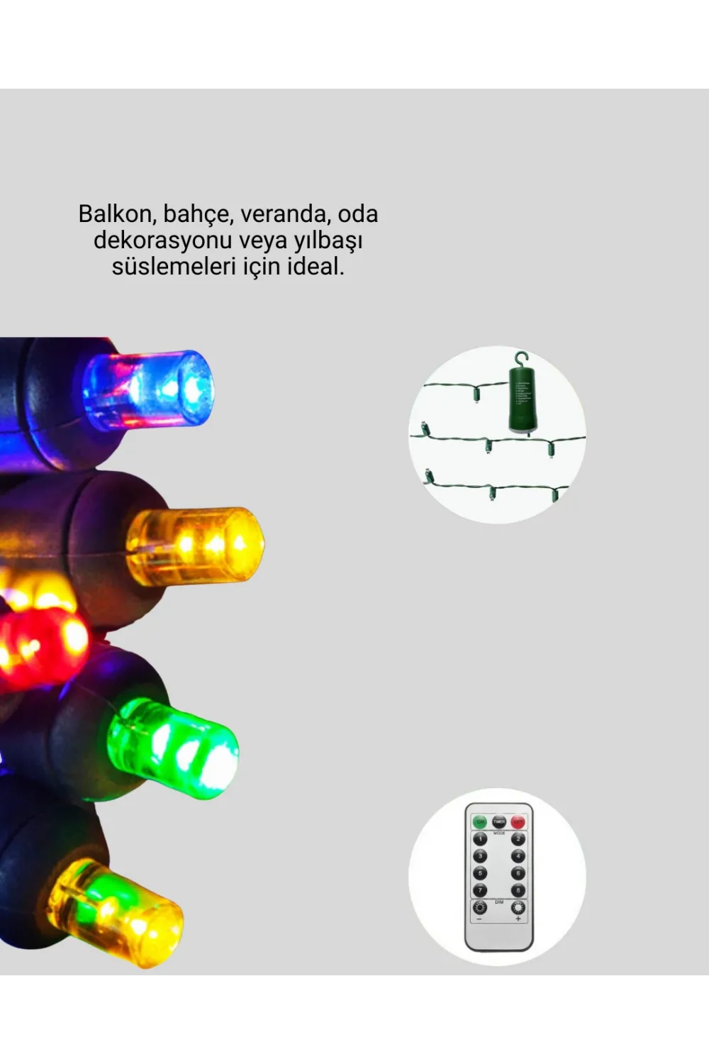 Noel Ve Parti Dekorasyonu İçin 2x2 Led Perde Işık – 8 Fonksiyonlu