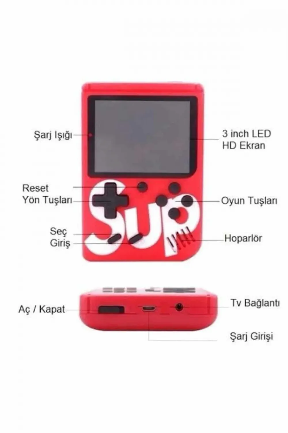 Nostalji Oyunlu Mini Atari Gamebox 400 Oyunlu El Atarisi