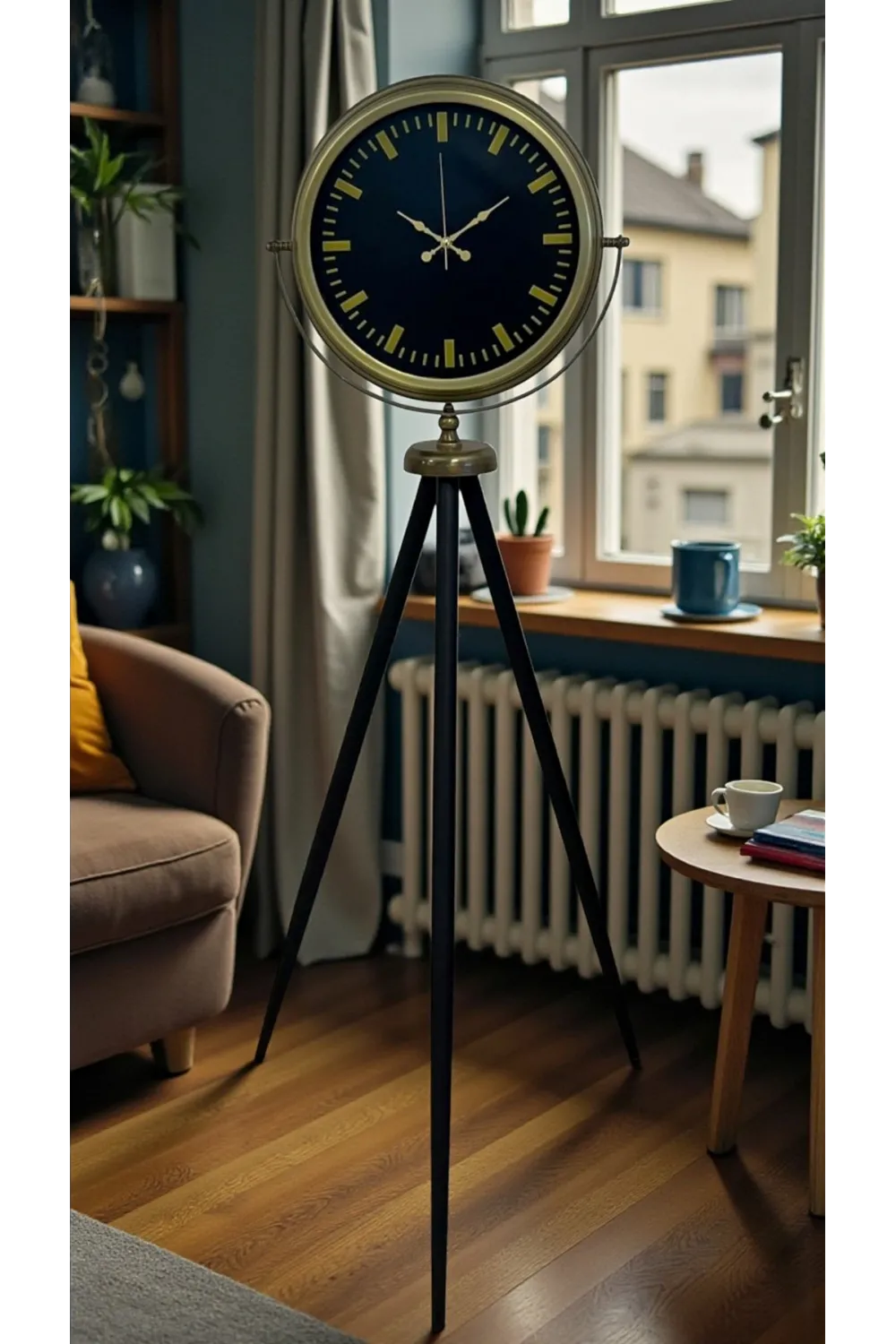 Nostalji Şık Tasarım Tripod Ayaklı Saat