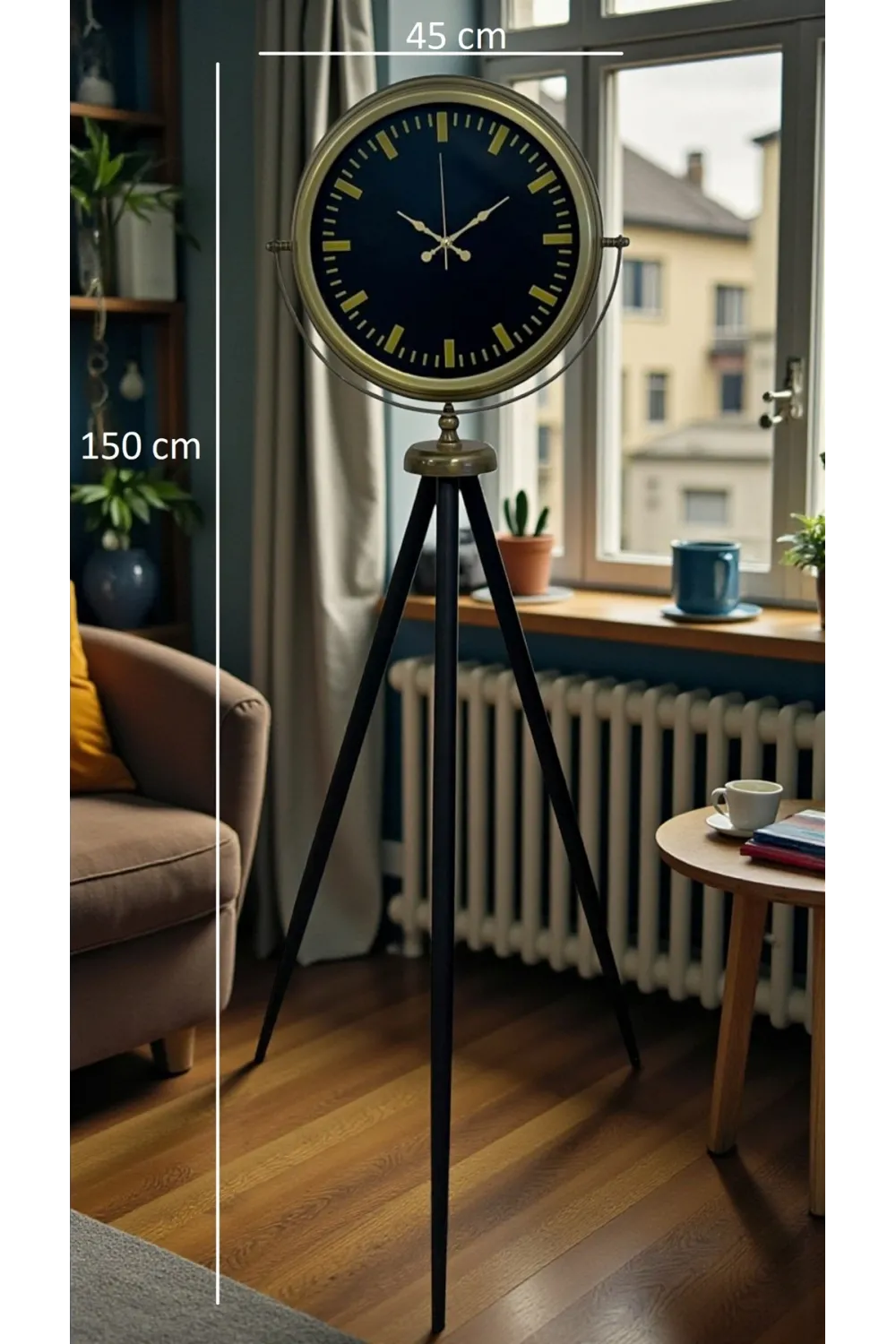 Nostalji Şık Tasarım Tripod Ayaklı Saat