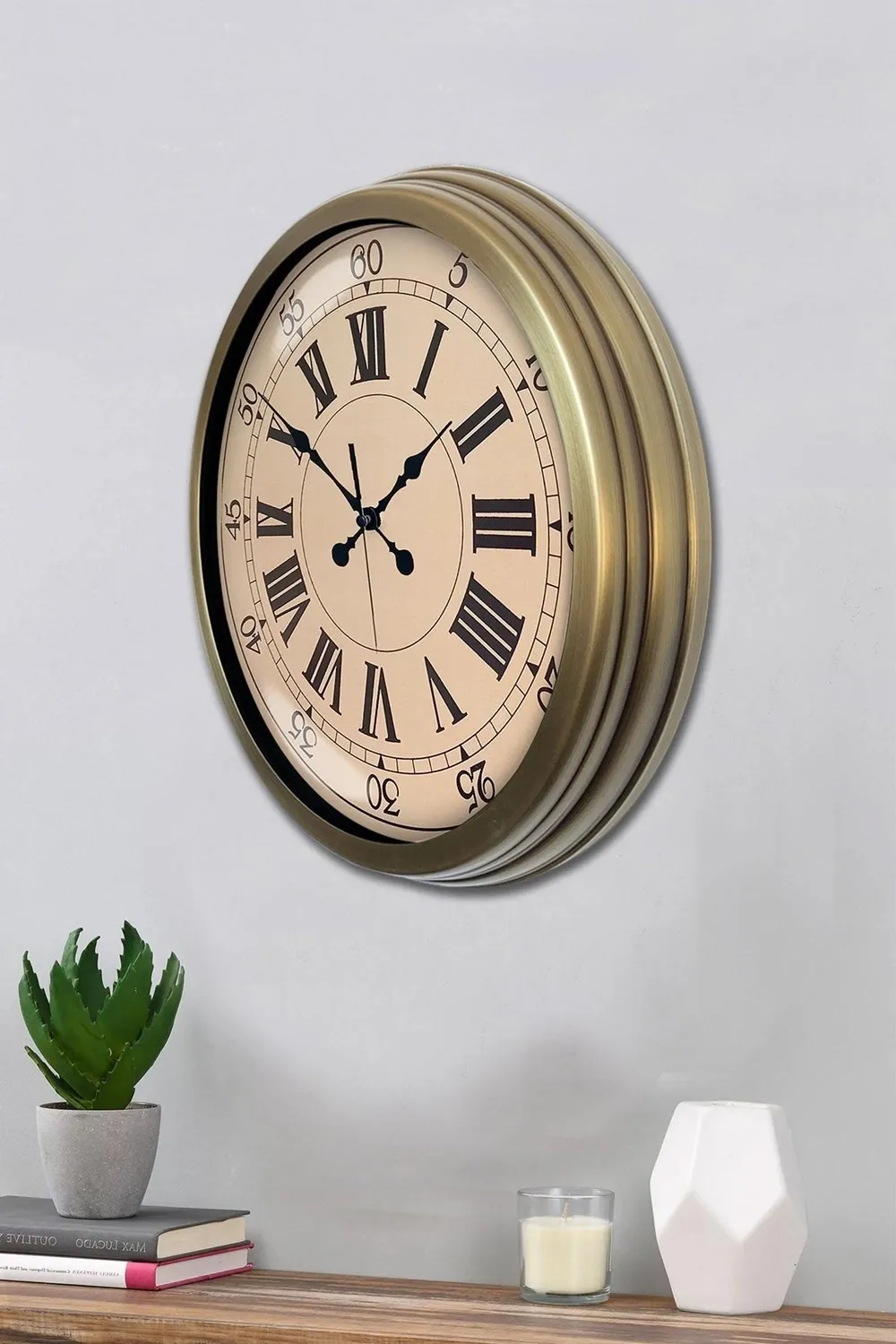Nostalji Stil 40 Cm Metal Eskitme Duvar Saati