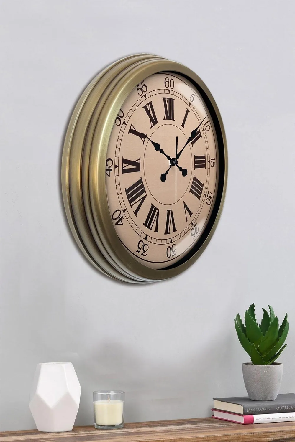 Nostalji Stil 40 Cm Metal Eskitme Duvar Saati