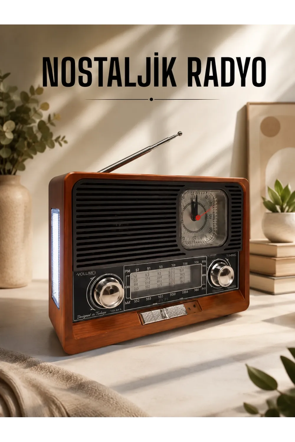 Nostaljik Radyo Usb,aux Ve Sd Kart Girişli Bluetooth Bağlantılı