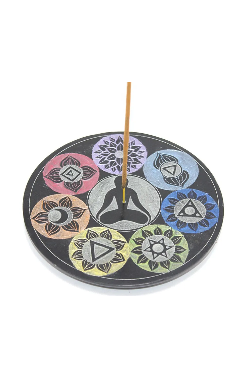 Obsidian Taşı 7 Çakra (Chakra) Tasarımı Tütsülük