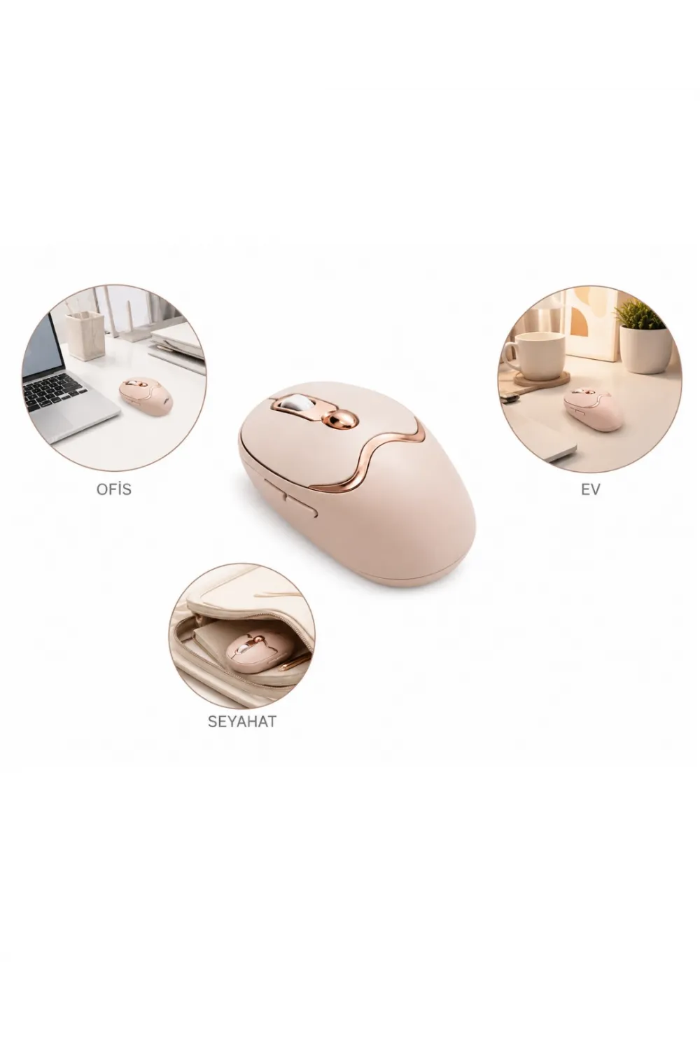 Ofis Ve Laptop Kullanımına Uygun Şarjlı Wireless Mouse Sessiz Tuşlu