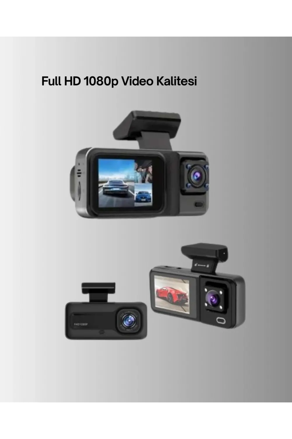 Ön Arka Ve İç Kamera Dashcam 360° Kapsamlı Full Hd Araç Güvenlik Sistemi