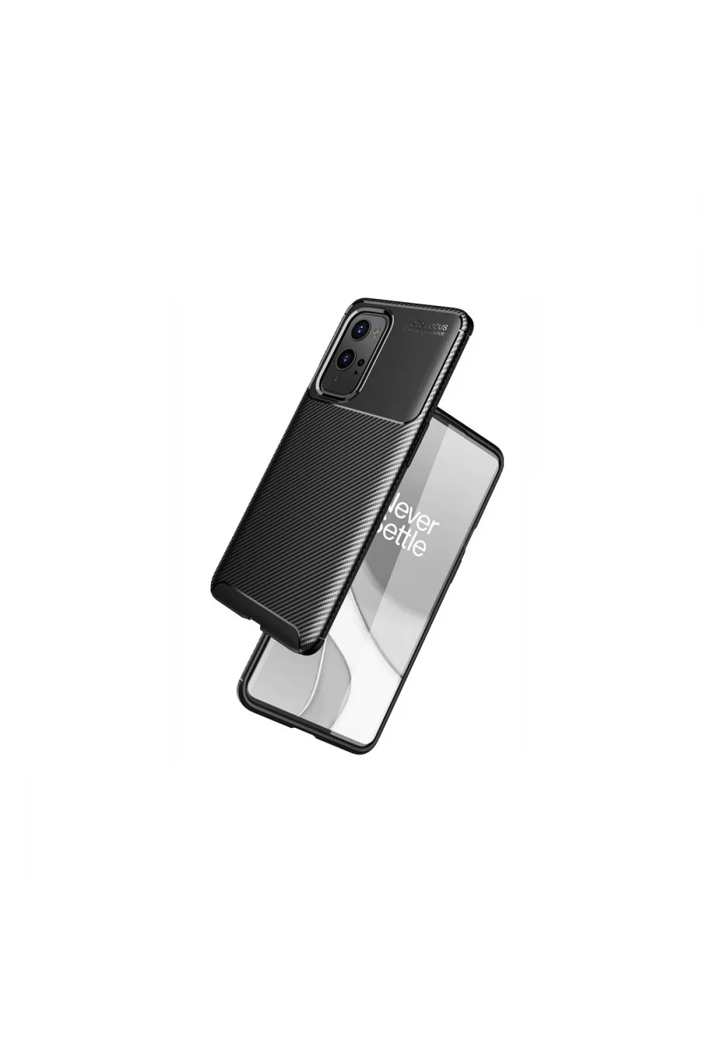 One Plus 9 Pro Kılıf Auto Focus Karbon Kapak - Siyah