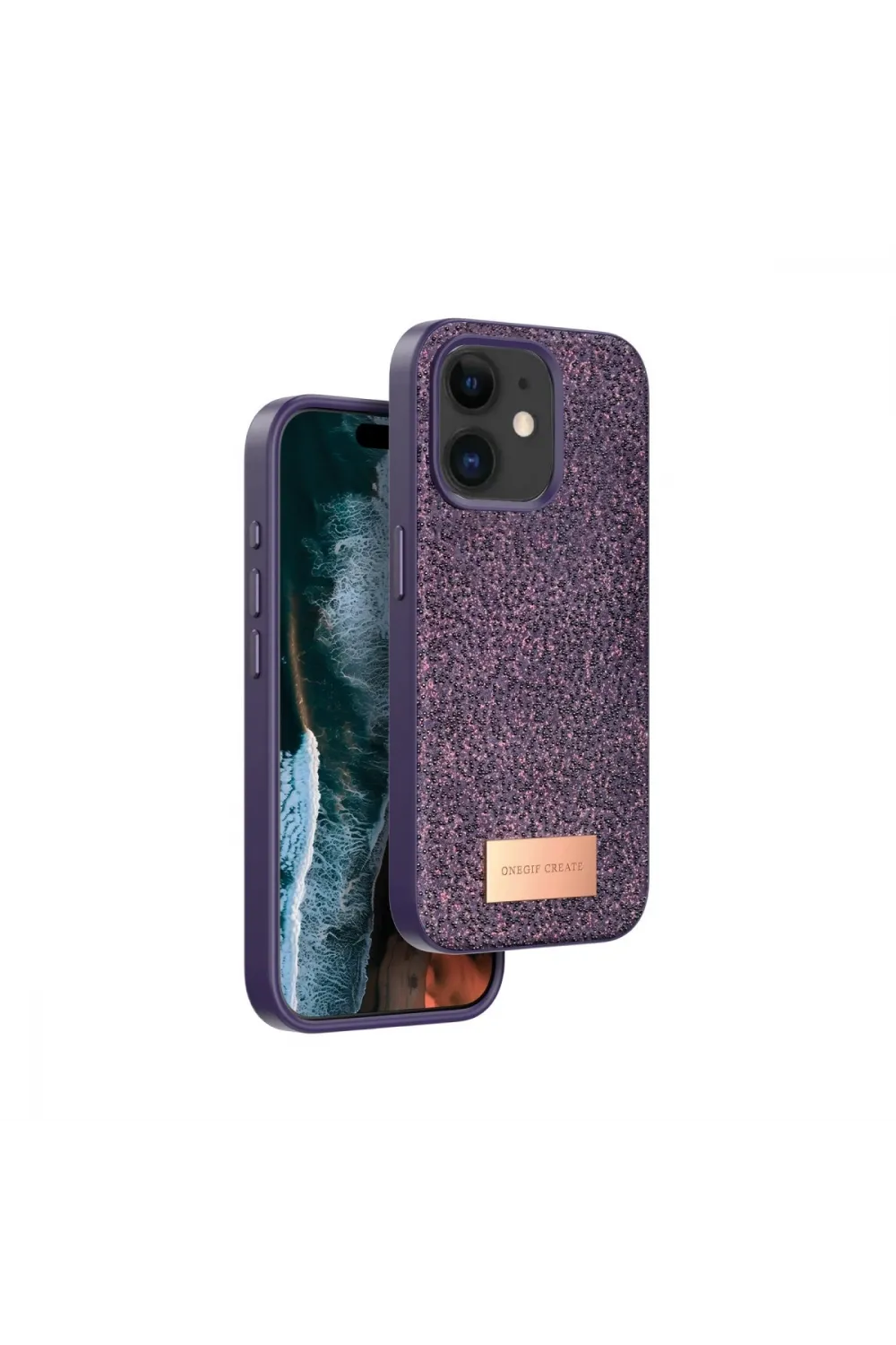 Onegif Apple İphone 11 Bright Simli Kapak - Derin Mor