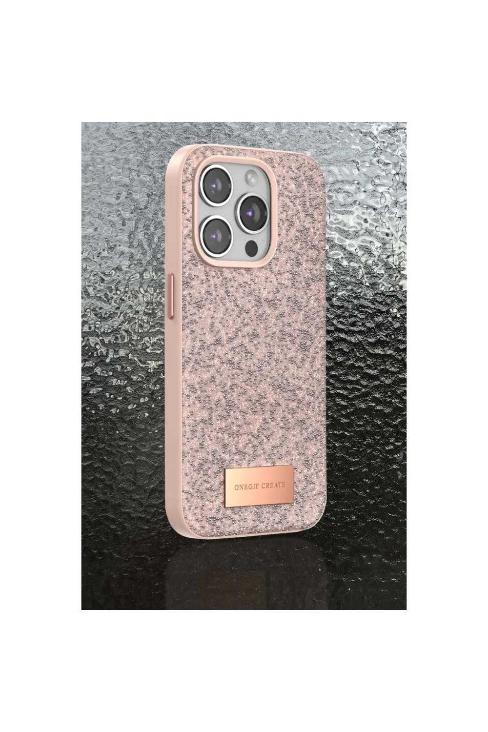 Onegif Apple İphone 14 Bright Simli Kapak - Pembe