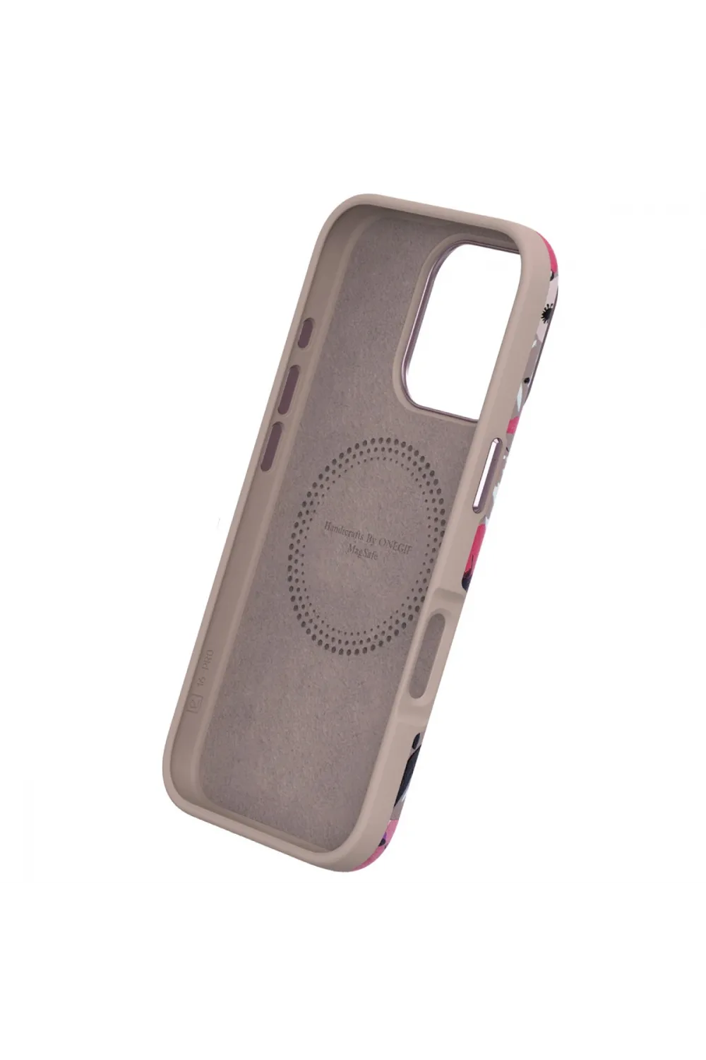Onegif Apple İphone 14 Pro Flower Series Magsafe Kapak - Siyah