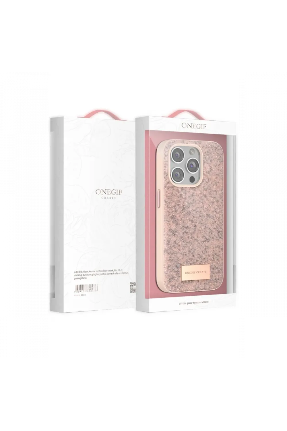 Onegif Apple iPhone 14 Pro Max Bright Simli Kapak - Derin Mor