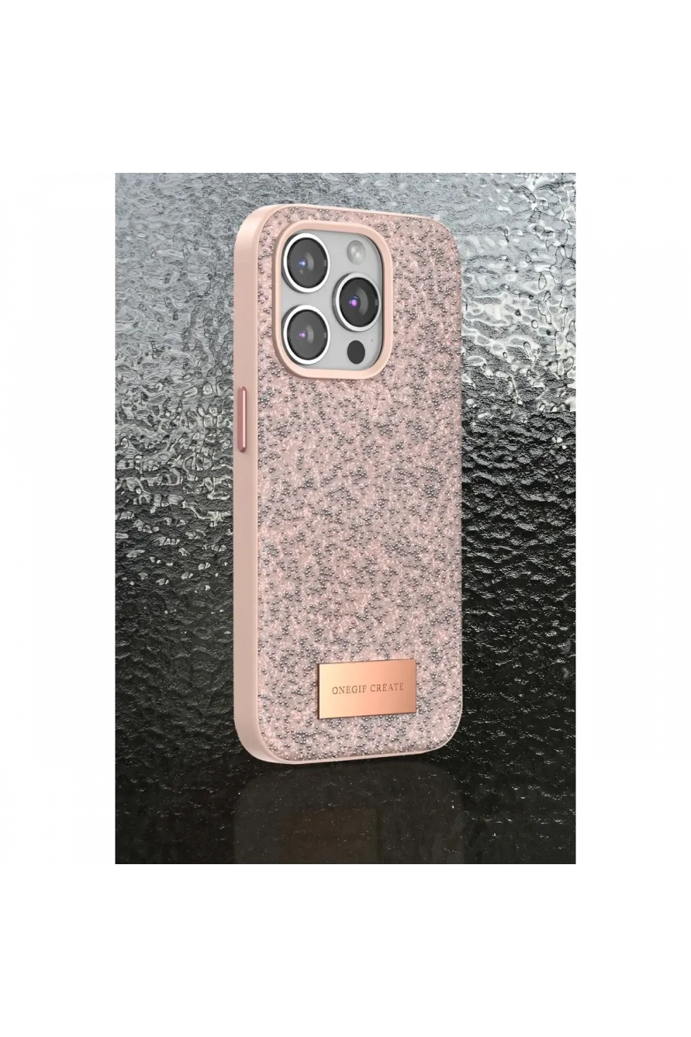 Onegif Apple iPhone 14 Pro Max Bright Simli Kapak - Siyah