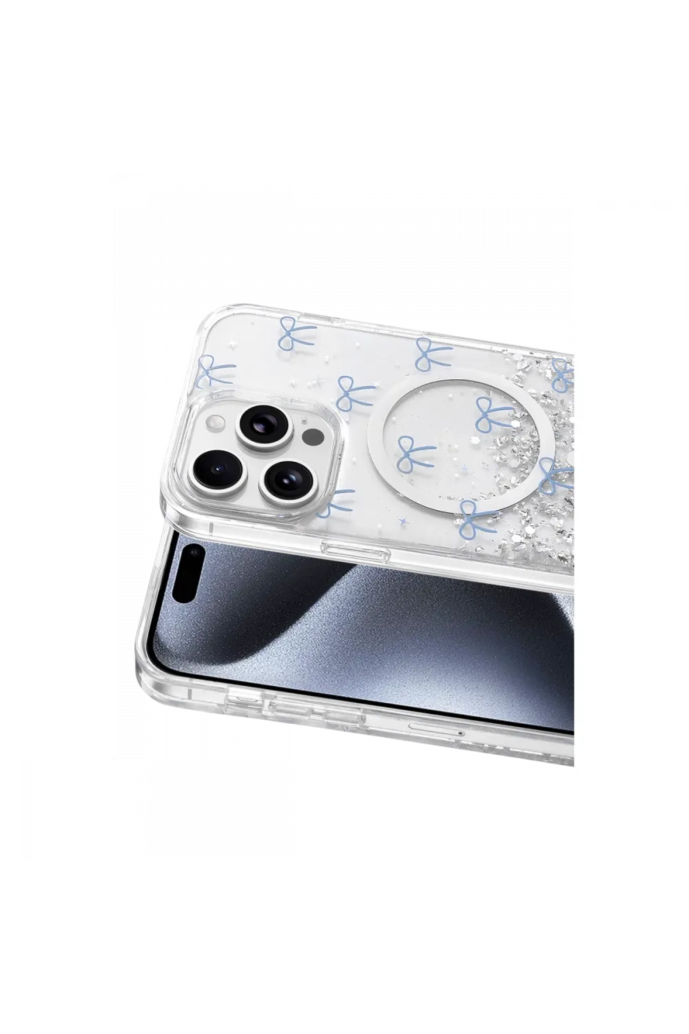 Onegif Apple İphone 14 Pro Max Misk Simli Magsafe Kapak - Desen 3
