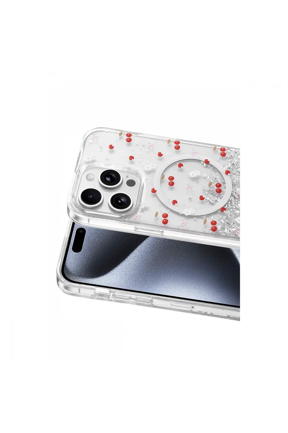 Onegif Apple İphone 14 Pro Max Misk Simli Magsafe Kapak - Desen 5