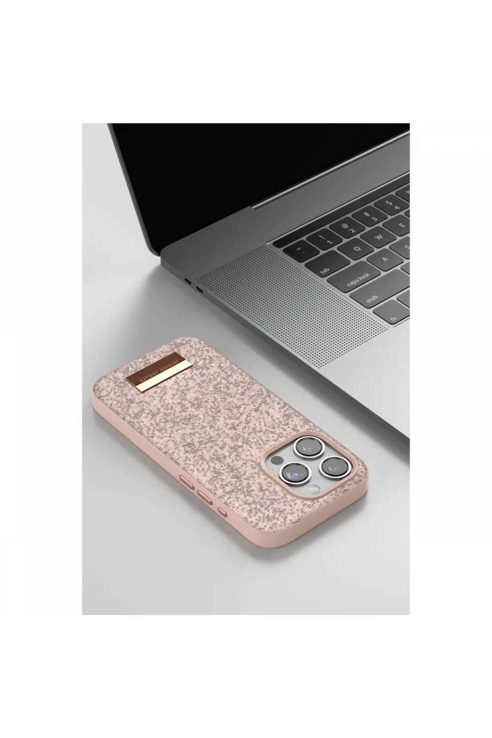 Onegif Apple iPhone 15 Bright Simli Kapak - Pembe
