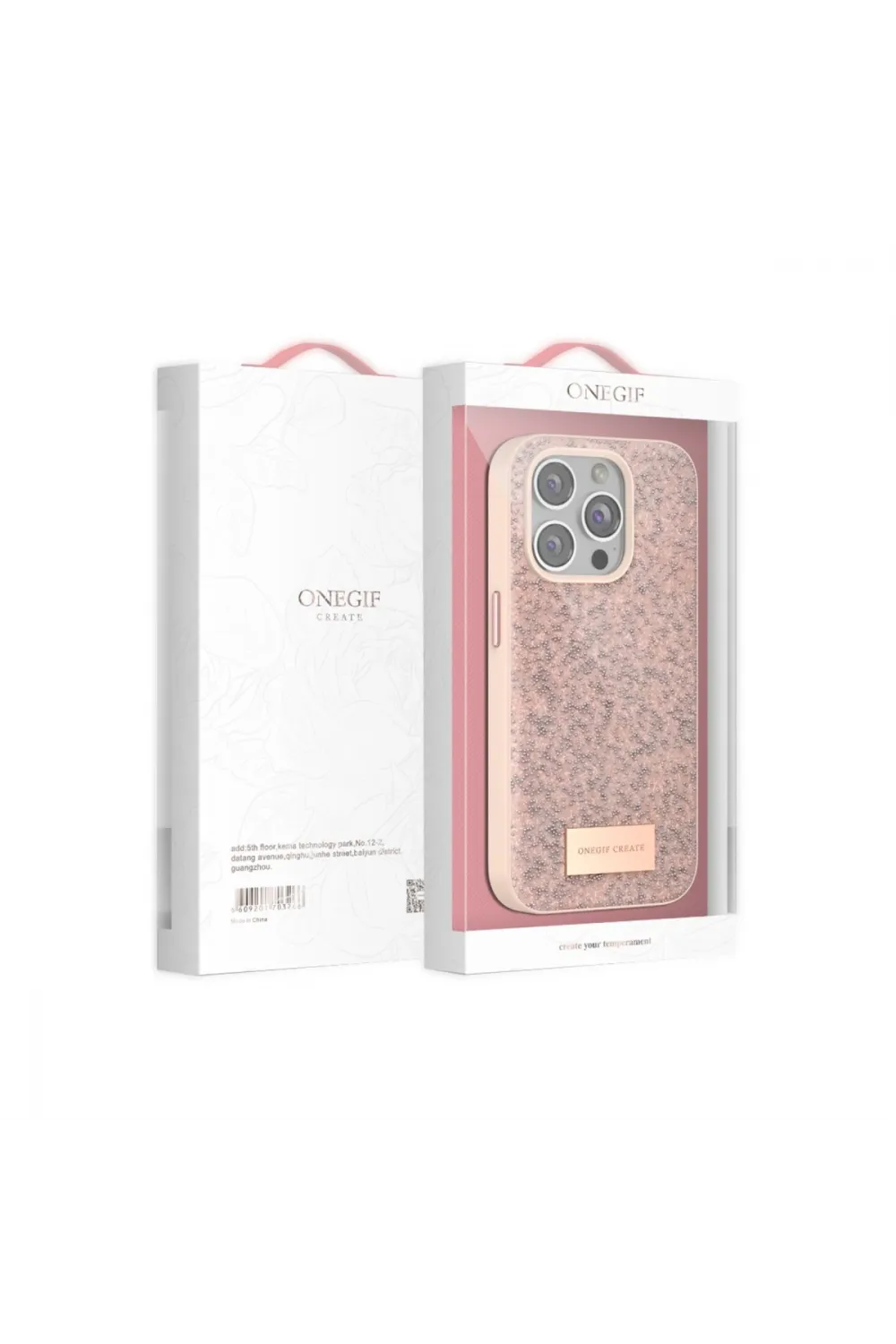 Onegif Apple İphone 15 Bright Simli Kapak - Siyah