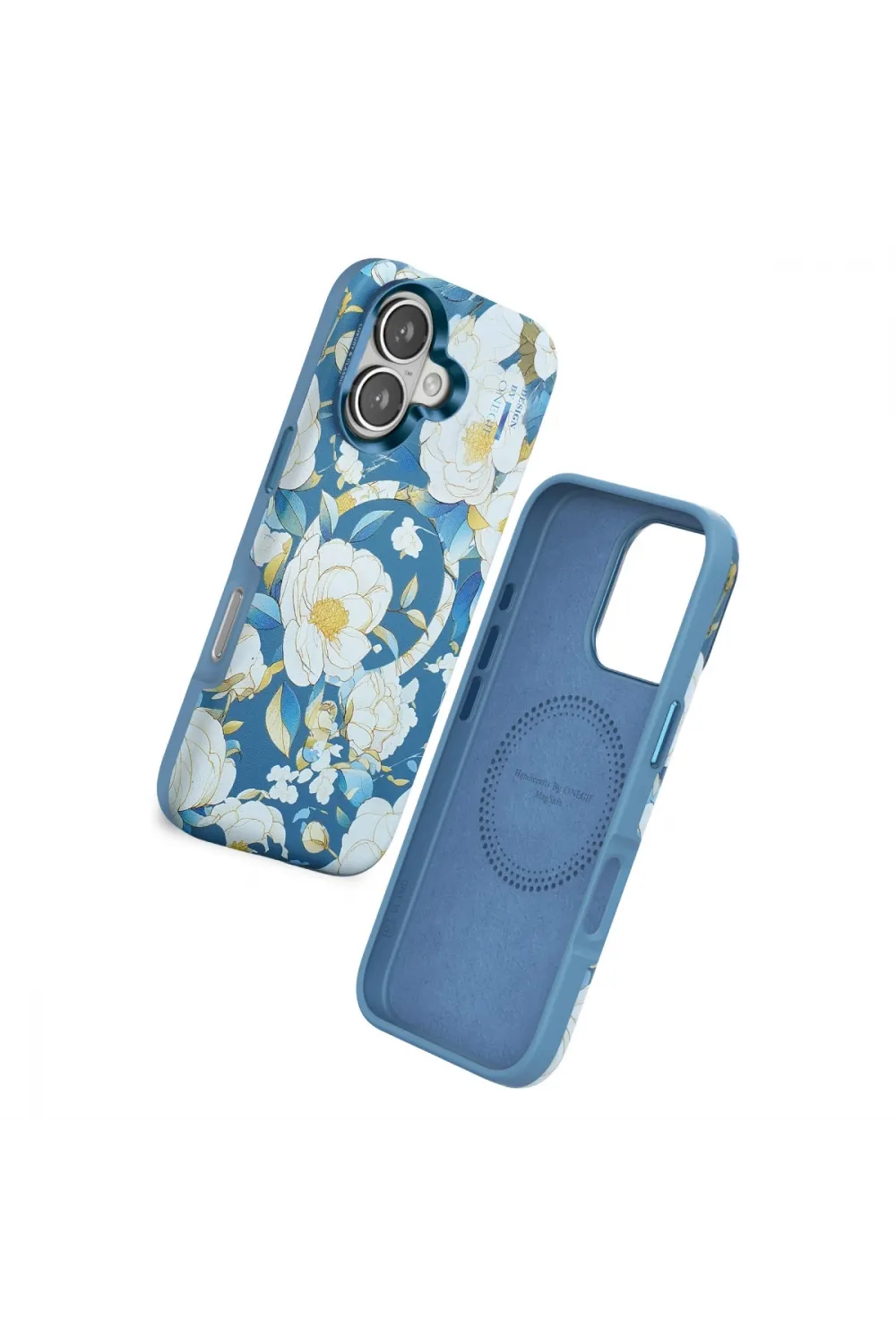 Onegif Apple İphone 16 Flower Series Magsafe Kapak - Mavi