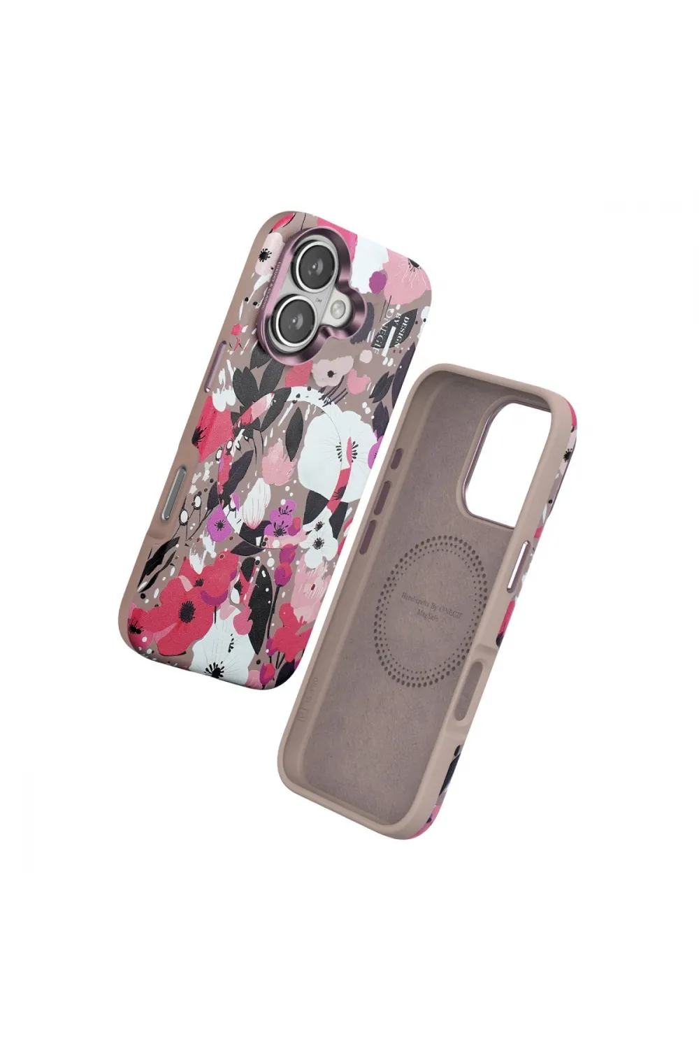 Onegif Apple İphone 16 Flower Series Magsafe Kapak - Pembe
