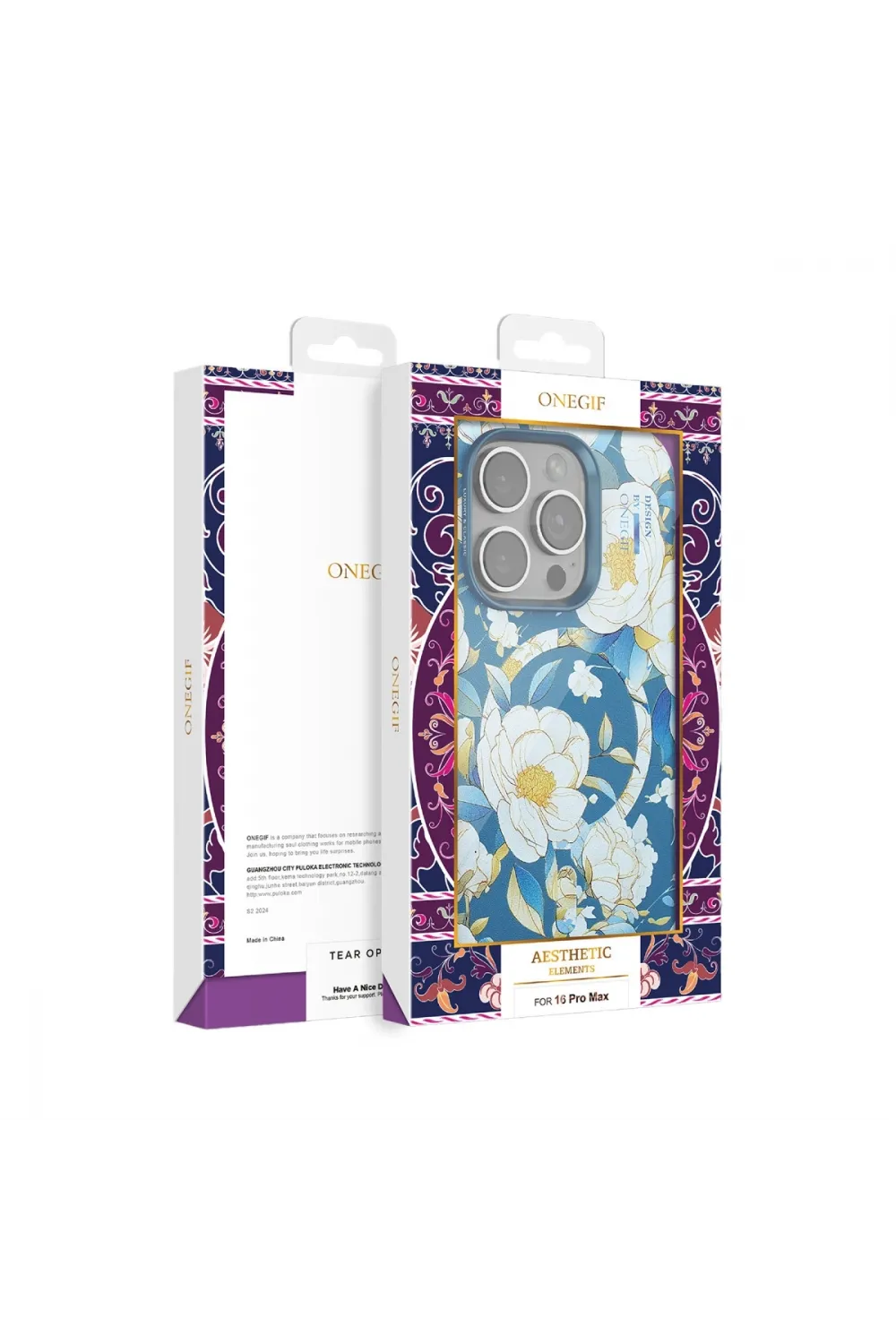 Onegif Apple İphone 16 Flower Series Magsafe Kapak - Siyah