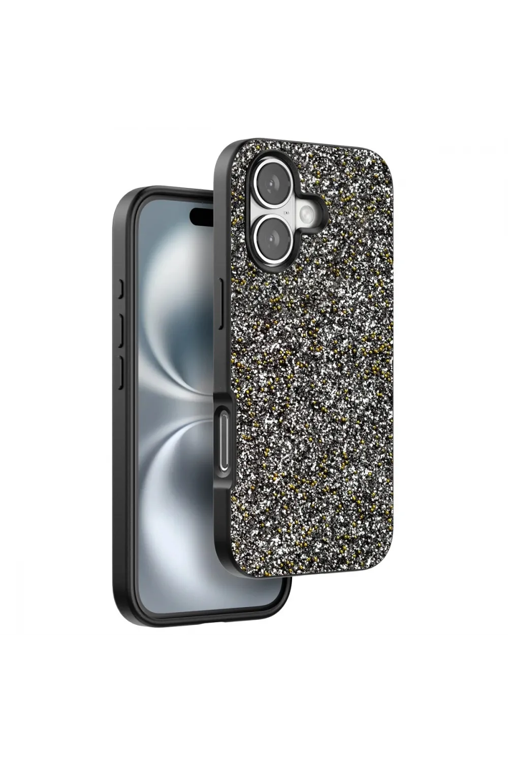 Onegif Apple İphone 16 Plus Bright Simli Kapak - Gümüş