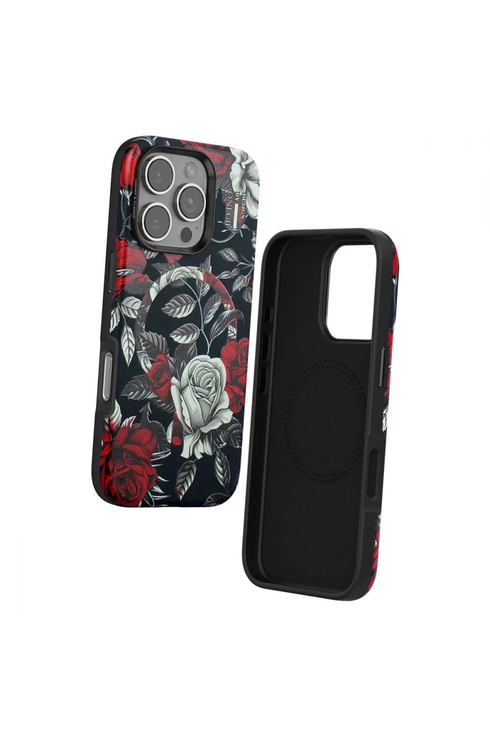 Onegif Apple İphone 16 Pro Flower Series Magsafe Kapak - Siyah
