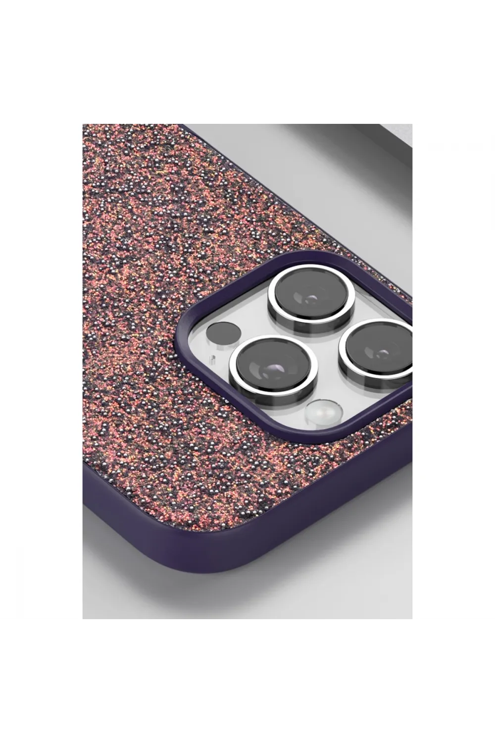 Onegif Apple İphone 16 Pro Max Bright Simli Kapak - Derin Mor