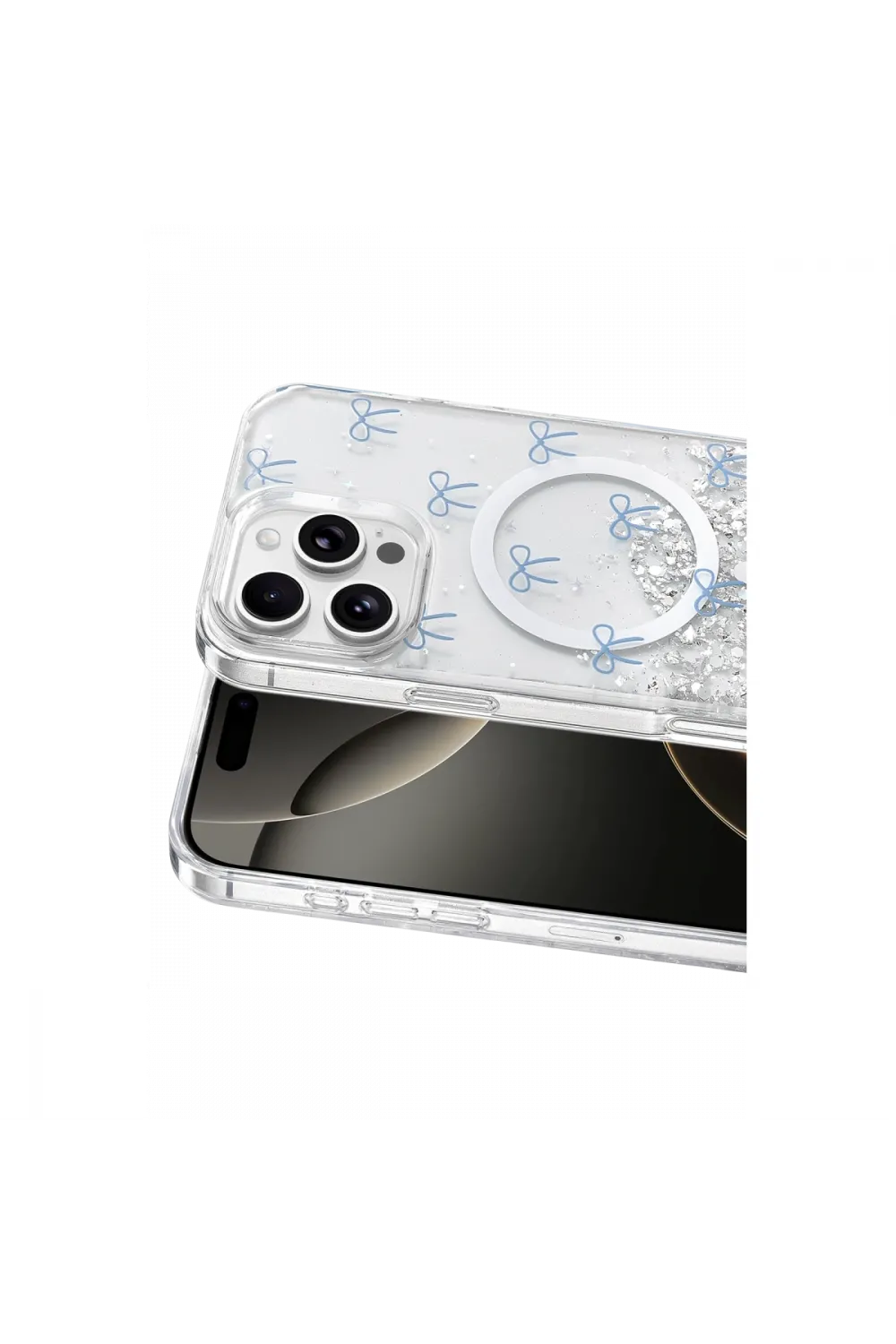 Onegif Apple İphone 16 Pro Max Misk Simli Magsafe Kapak - Desen 3