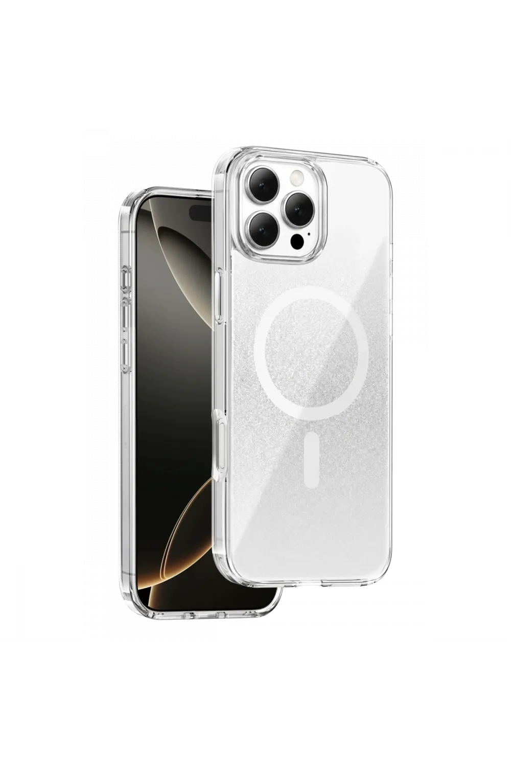 Onegif Apple İphone 16 Pro Max Sora Simli Magsafe Kapak - Beyaz