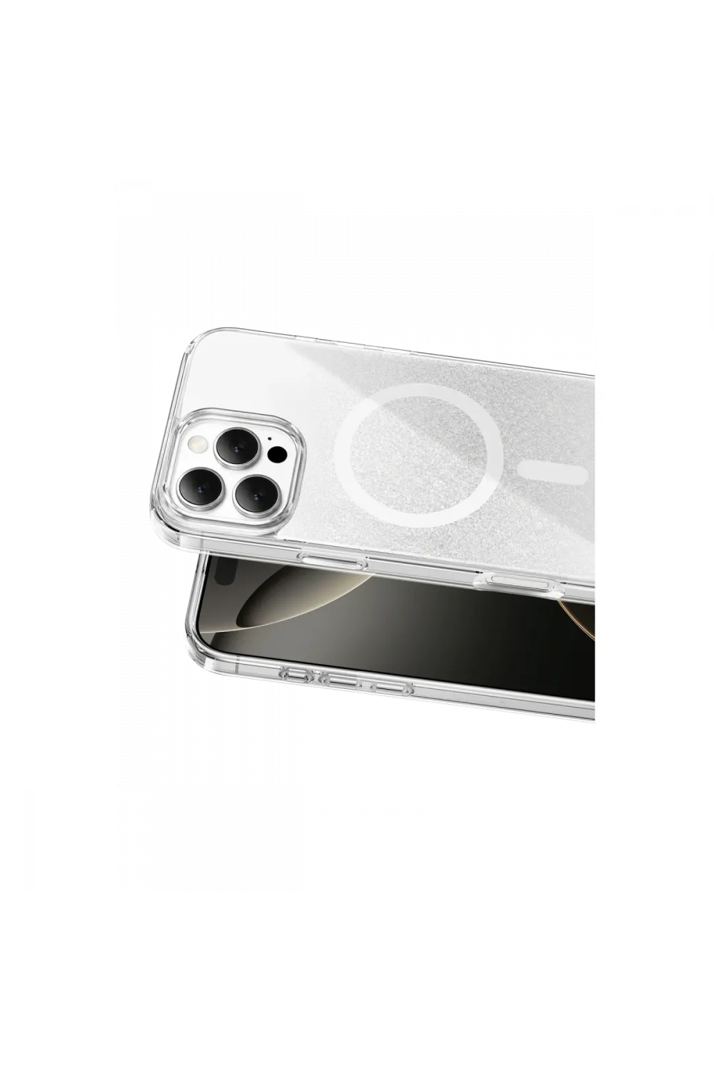 Onegif Apple İphone 16 Pro Max Sora Simli Magsafe Kapak - Beyaz