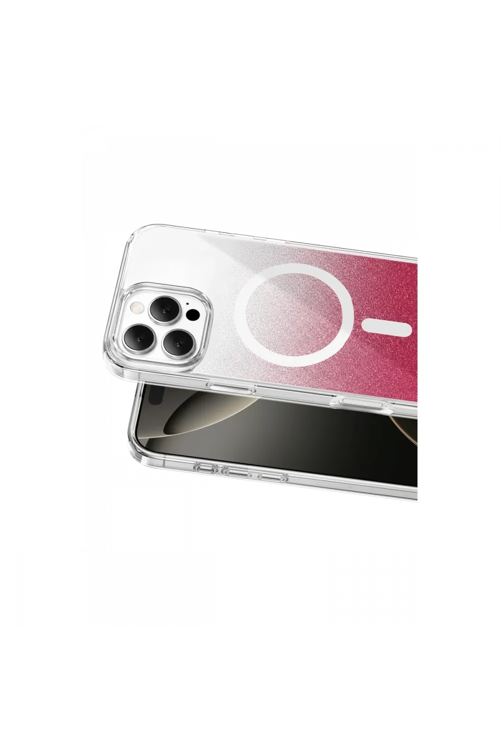 Onegif Apple İphone 16 Pro Max Sora Simli Magsafe Kapak - Kırmızı