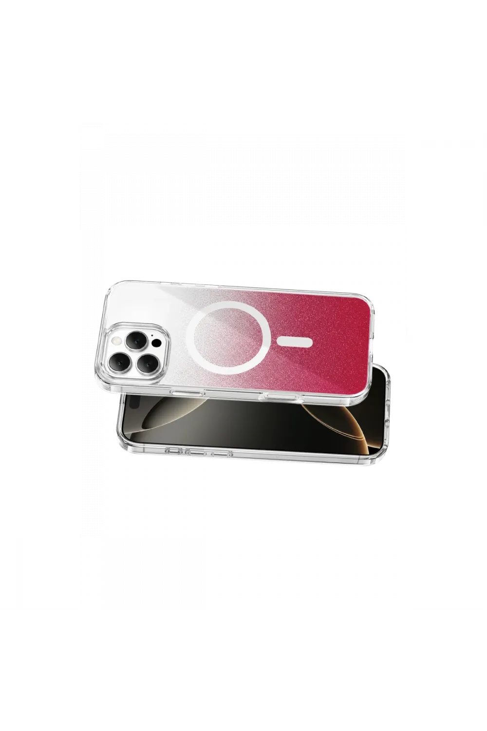 Onegif Apple İphone 16 Pro Max Sora Simli Magsafe Kapak - Kırmızı