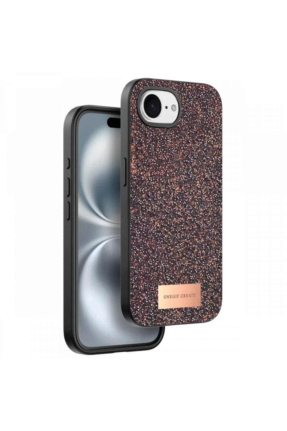 Onegif Apple iPhone 16E Bright Simli Kapak - Derin Mor