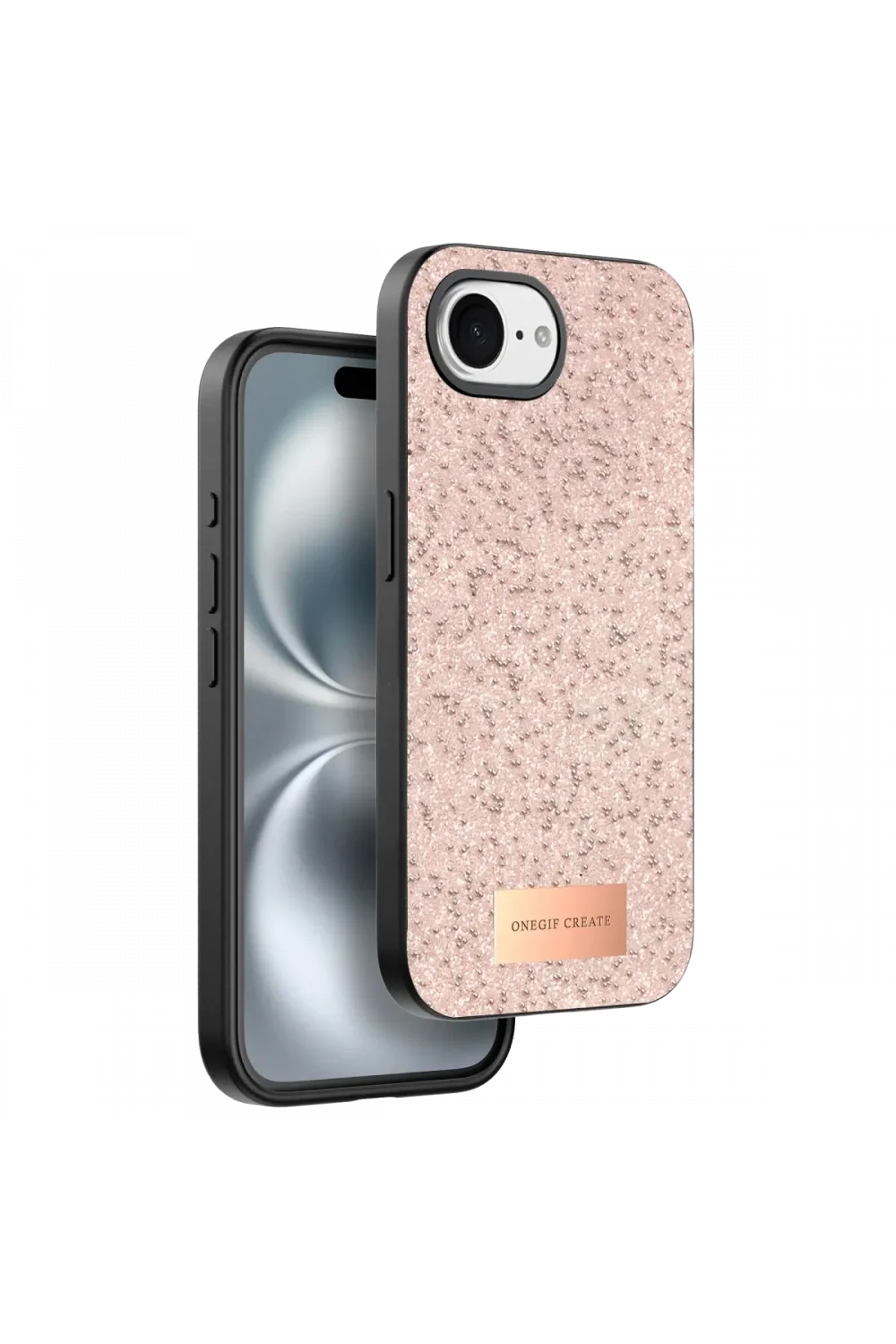 Onegif Apple iPhone 16E Bright Simli Kapak - Pembe