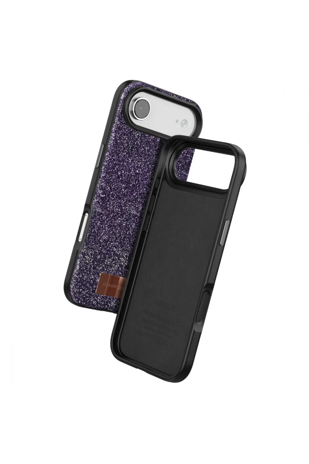 Onegif Apple İphone 17 Air Bright Simli Kapak - Derin Mor