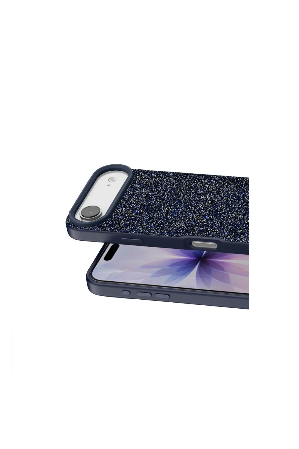 Onegif Apple İphone 17 Air Bright Simli Kapak - Mavi