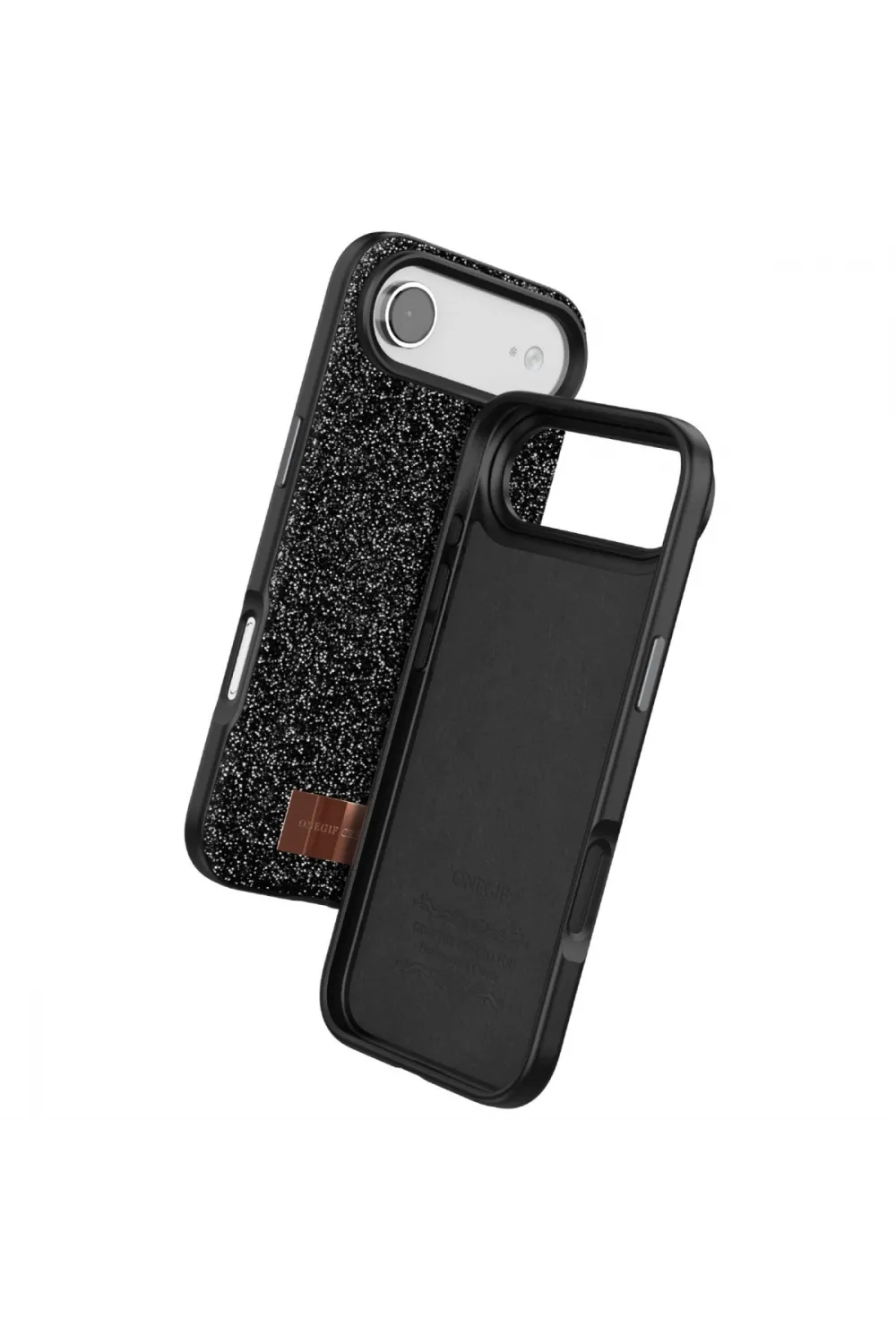 Onegif Apple İphone 17 Air Bright Simli Kapak - Siyah