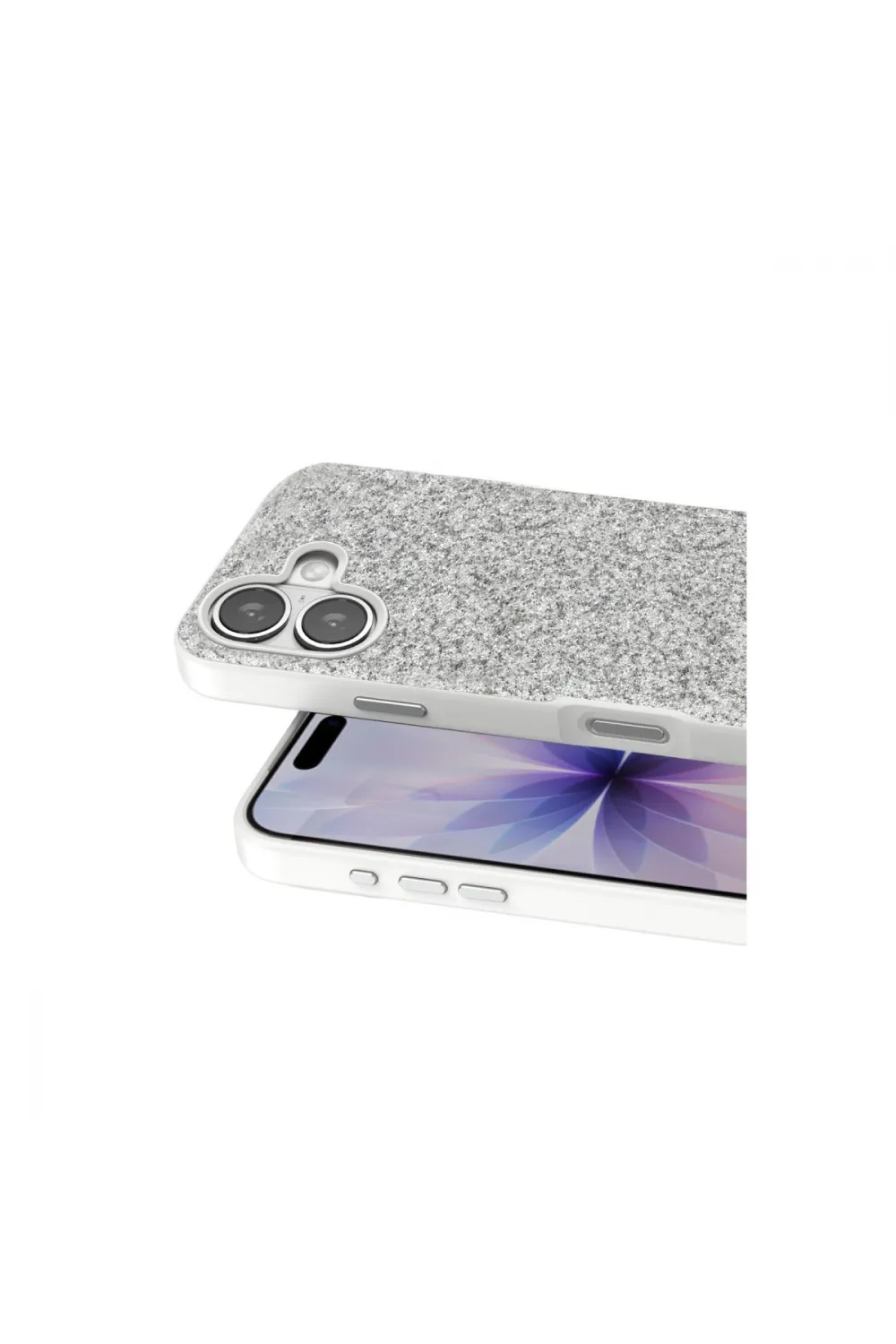 Onegif Apple İphone 17 Bright Simli Kapak - Beyaz