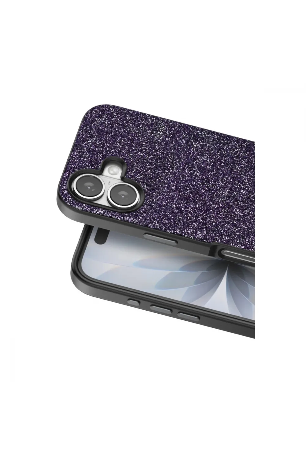 Onegif Apple İphone 17 Bright Simli Kapak - Derin Mor