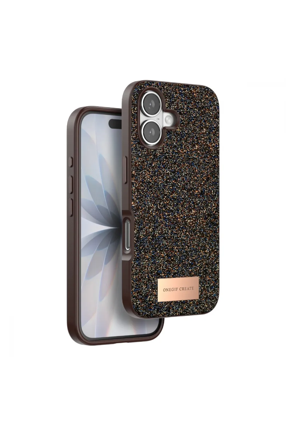 Onegif Apple İphone 17 Bright Simli Kapak - Gold