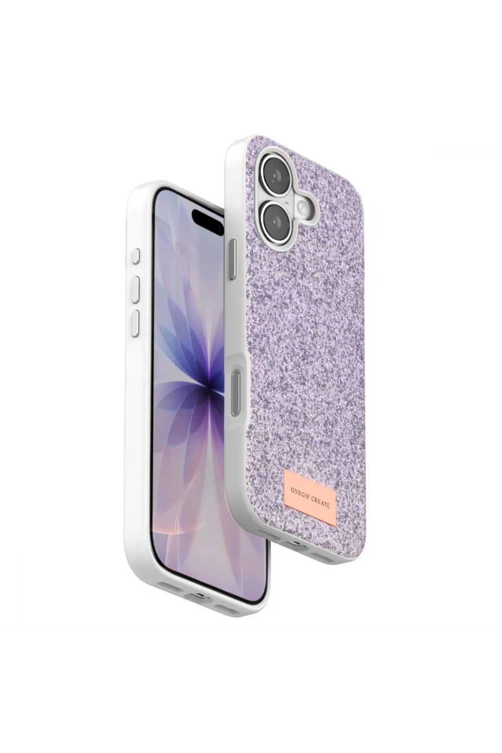 Onegif Apple İphone 17 Bright Simli Kapak - Lila
