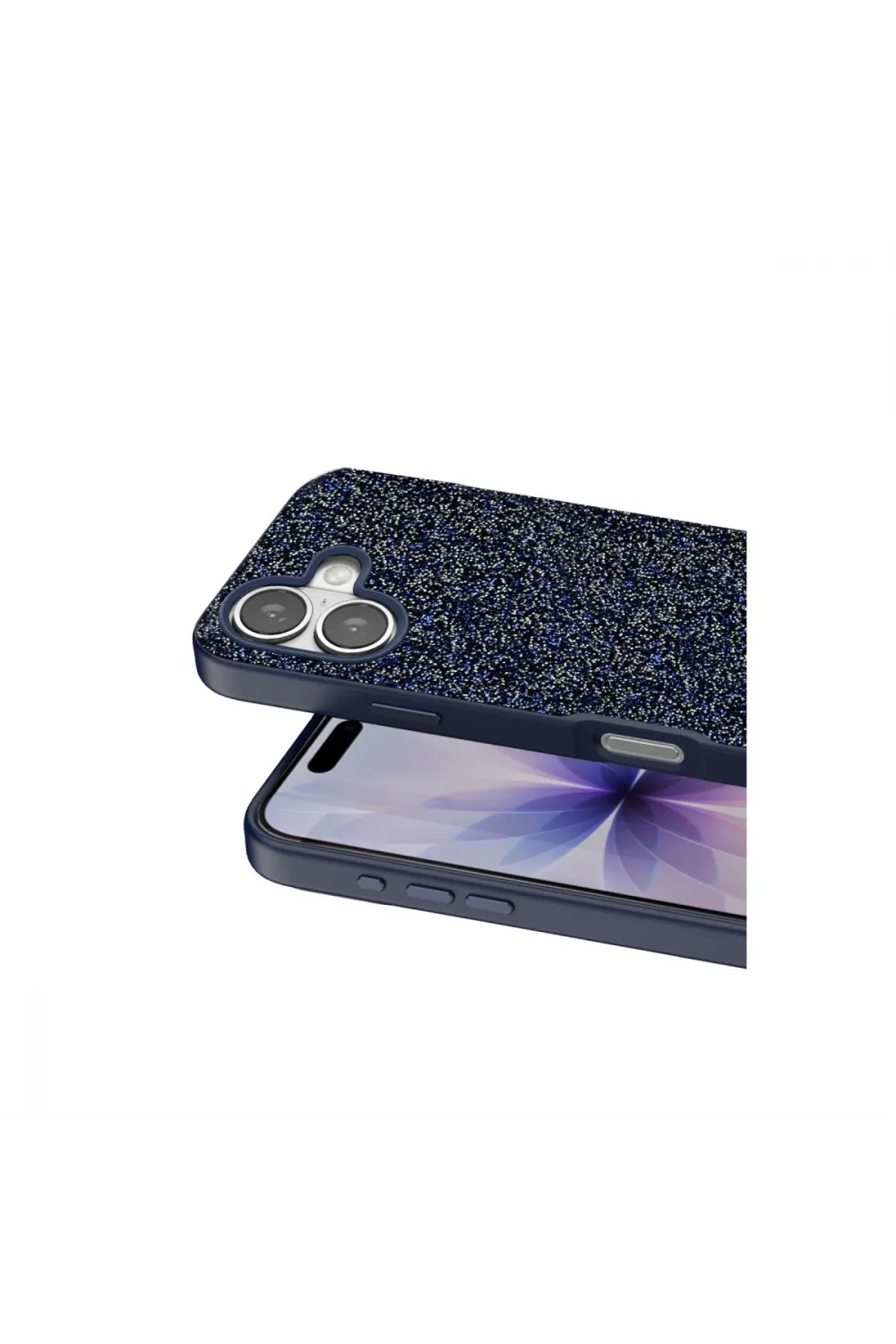 Onegif Apple İphone 17 Bright Simli Kapak - Mavi