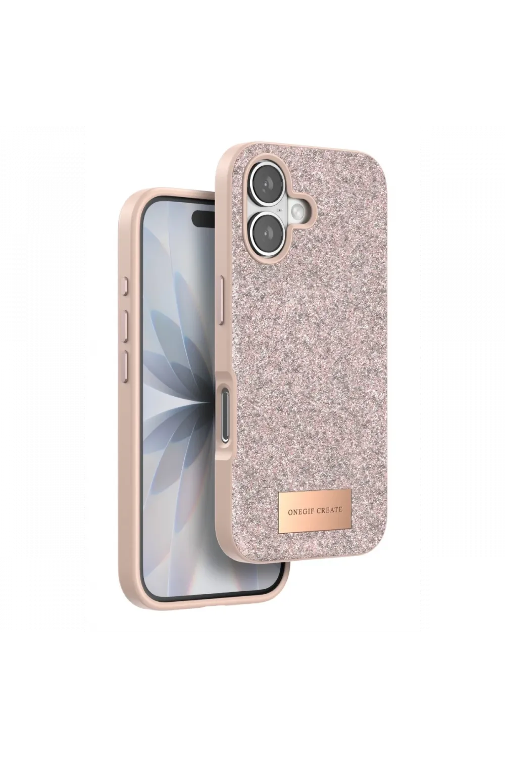 Onegif Apple iPhone 17 Bright Simli Kapak - Pembe