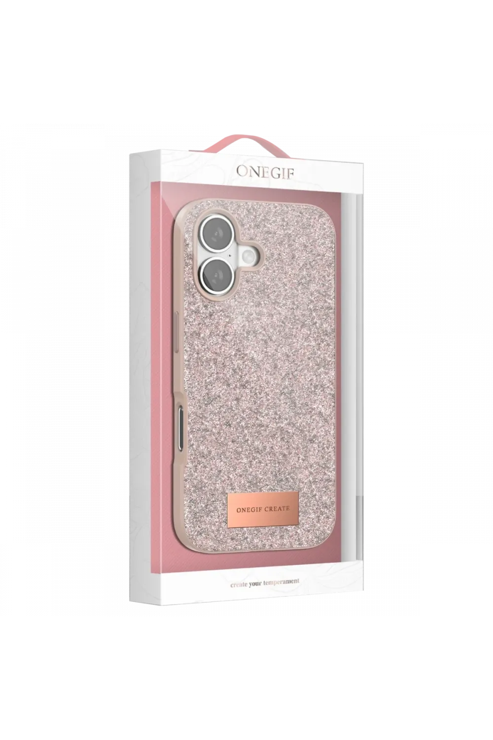 Onegif Apple iPhone 17 Bright Simli Kapak - Pembe
