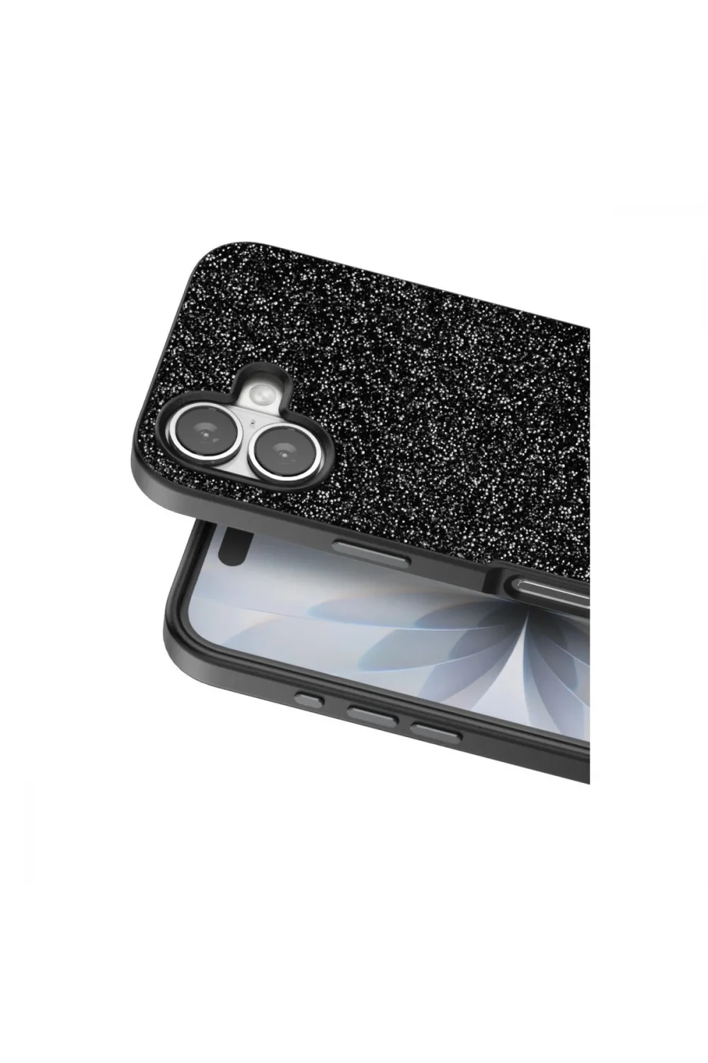 Onegif Apple İphone 17 Bright Simli Kapak - Siyah
