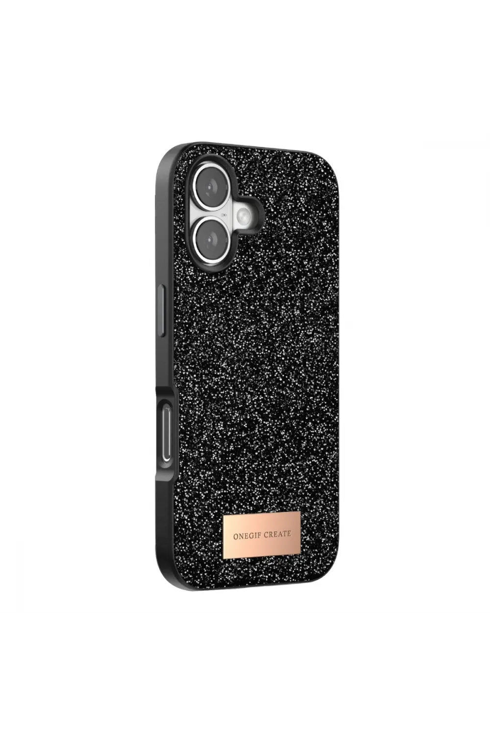 Onegif Apple İphone 17 Bright Simli Kapak - Siyah