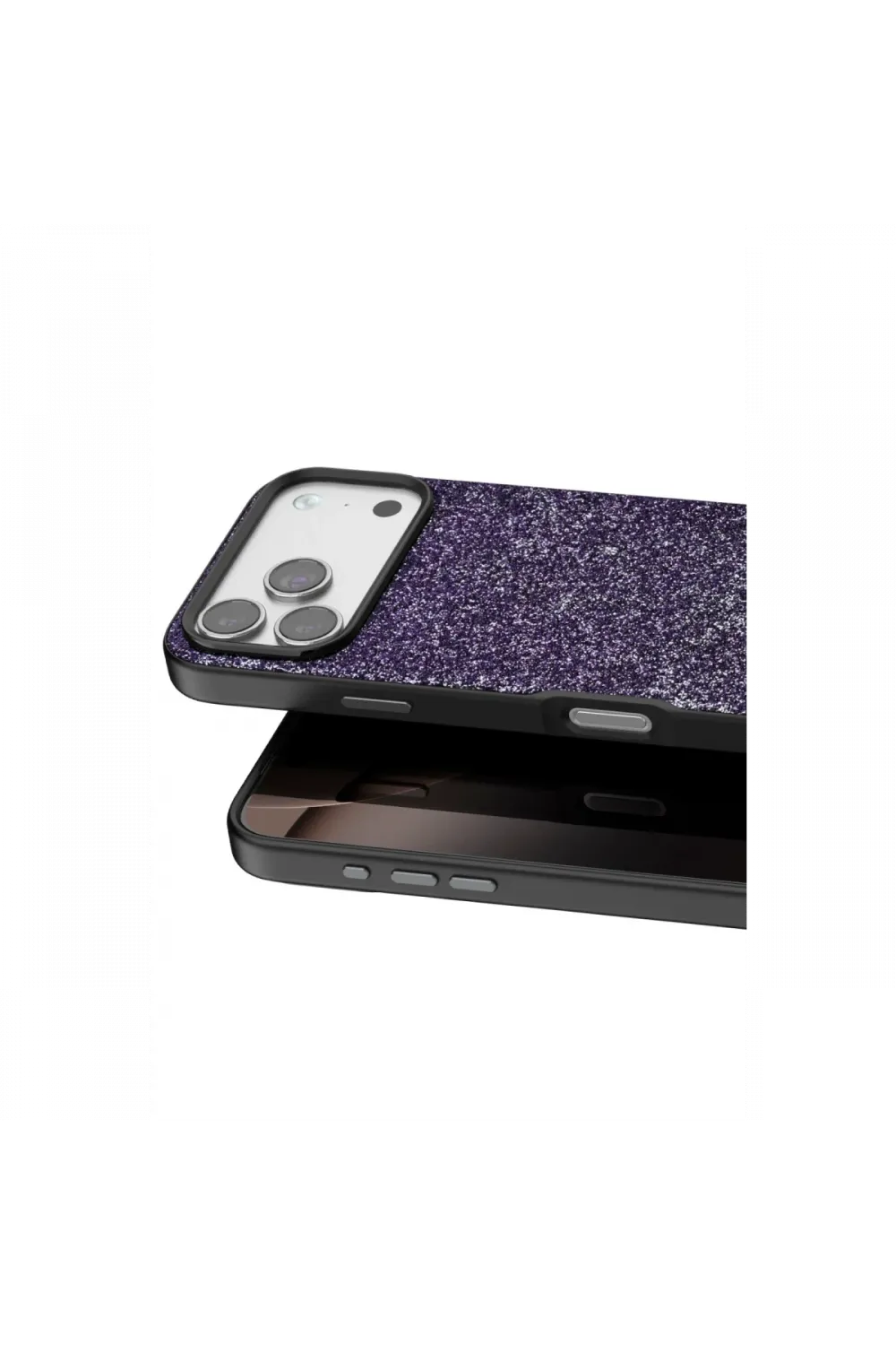 Onegif Apple iPhone 17 Pro Bright Simli Kapak - Derin Mor