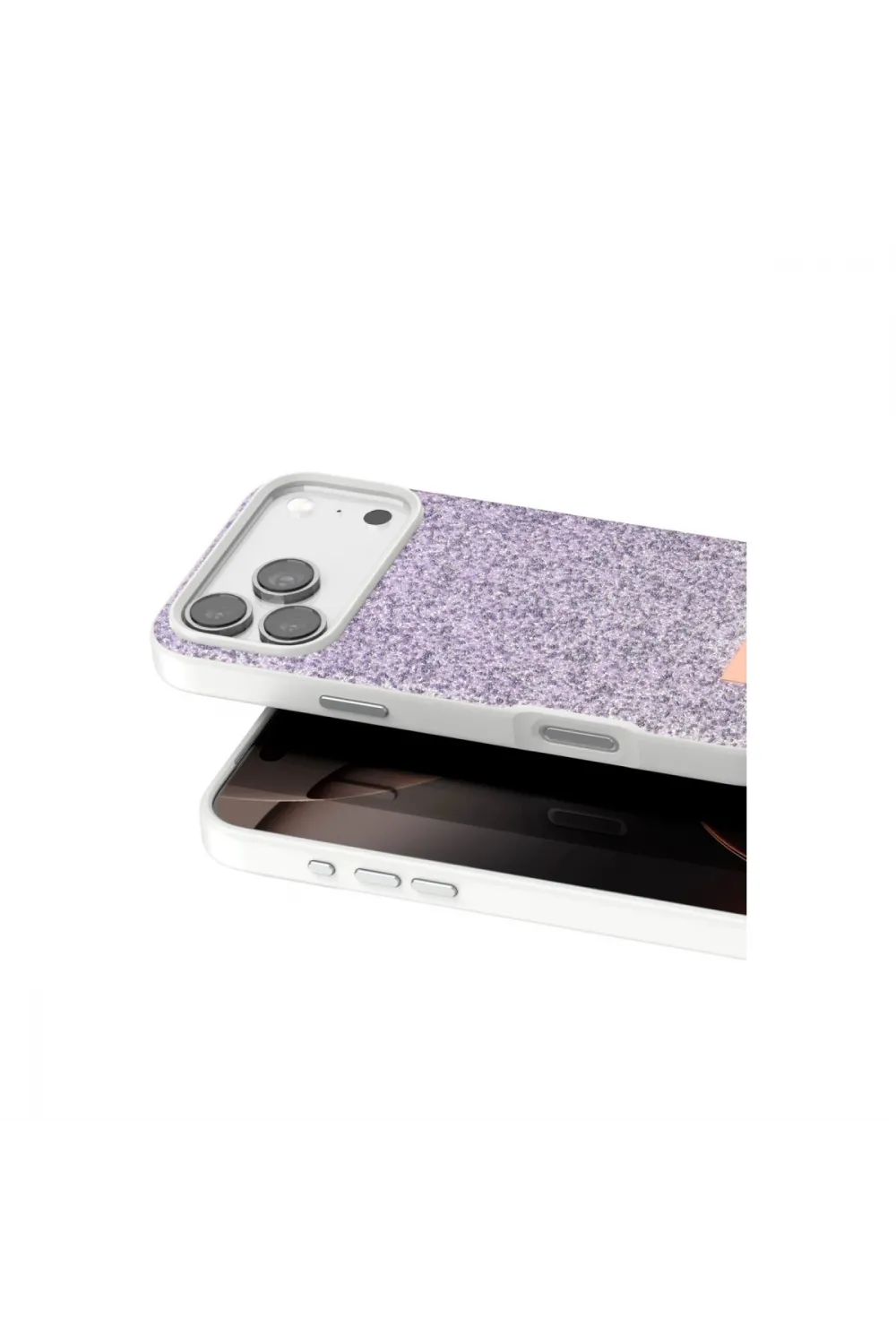 Onegif Apple İphone 17 Pro Bright Simli Kapak - Lila