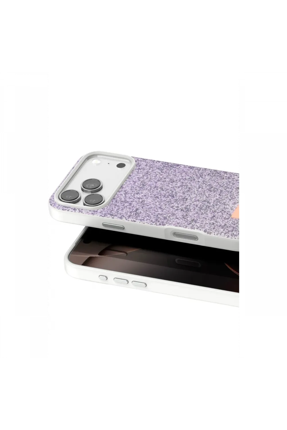 Onegif Apple iPhone 17 Pro Bright Simli Kapak - Lila