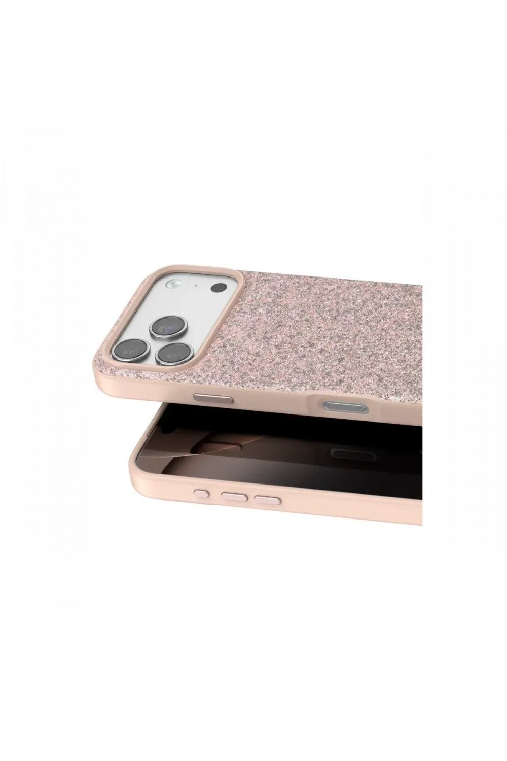 Onegif Apple iPhone 17 Pro Bright Simli Kapak - Pembe
