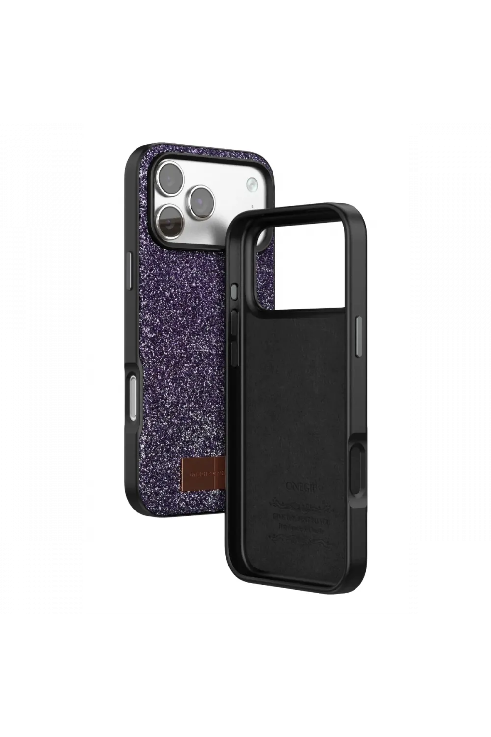 Onegif Apple iPhone 17 Pro Max Bright Simli Kapak - Derin Mor